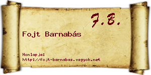 Fojt Barnabás névjegykártya